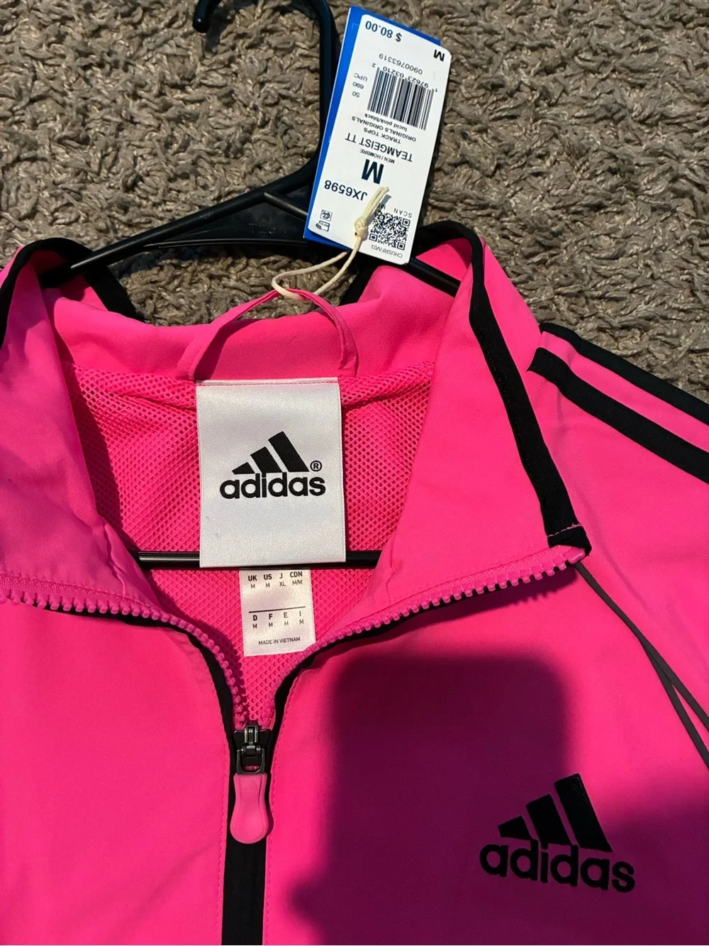 Adidas Men's Neon Pink Full-Zip Utility Jacket
